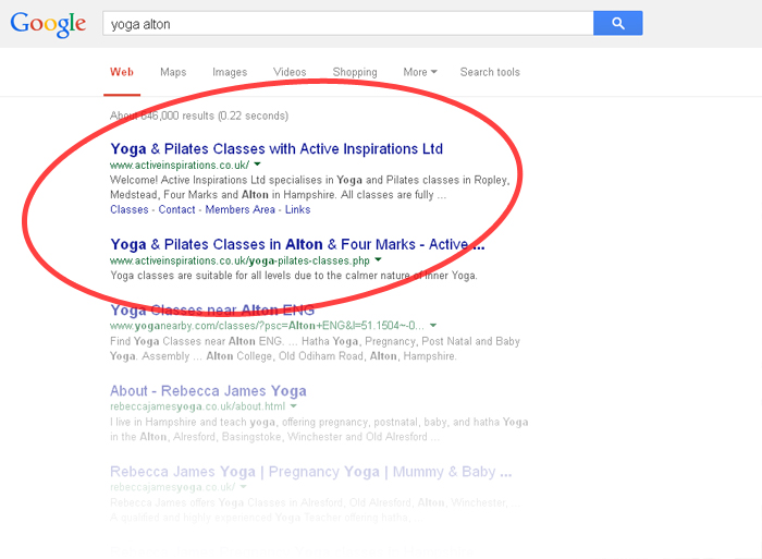 Website SEO Yoga Alton